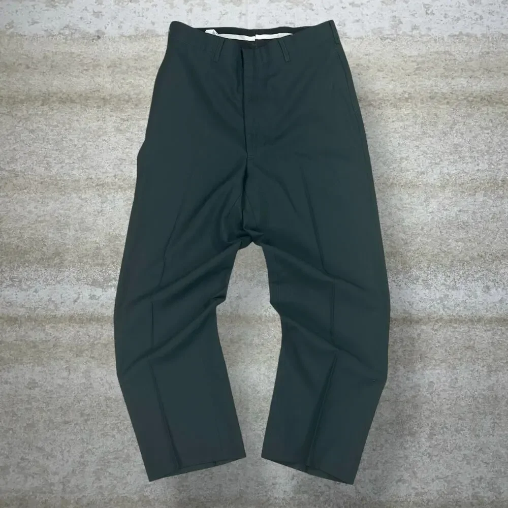 Vintage 90s Military Dress Pants 34x30 Baggy Wide Leg Fit Surge Green Flat Front